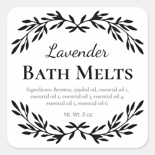 Witte luxe DIY bad smelt Vierkante Sticker (Voorkant)