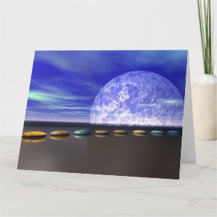 witte maan en steen en stappen kaart