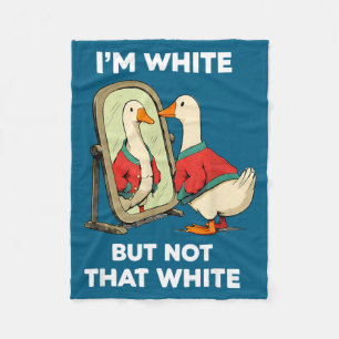 Witte maar niet zo witte grappige eend spiegel mem fleece deken