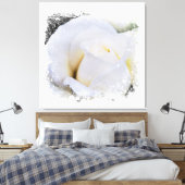 *~* Witte Macro Roos Bloem AR8 Canvas Afdruk (Insitu (Slaapkamer))