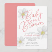 Witte Madelief | Baby in Bloom Baby Shower Kaart (Voorkant / Achterkant)