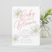 Witte Madelief | Baby in Bloom Baby Shower Kaart (Staand voorkant)