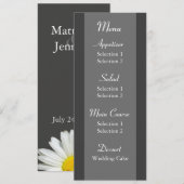 Witte Madelief Bruiloftsreceptie Diner Menu Sjablo Kaart (Voorkant / Achterkant)