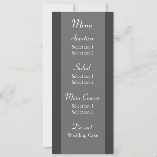 Witte Madelief Bruiloftsreceptie Diner Menu Sjablo Kaart (Voorkant)