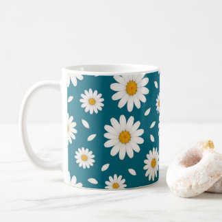 Witte Madelief - Natuurpatroon Koffiemok