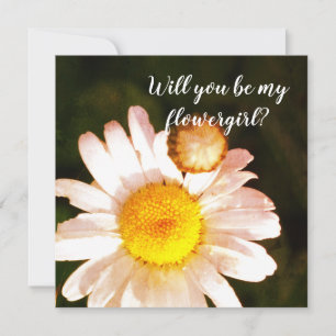Witte Madelief, wil je mijn bloemenmeisje zijn kaa Bedankkaart