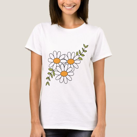 Witte madeliefbundel t-shirt (Voorkant)