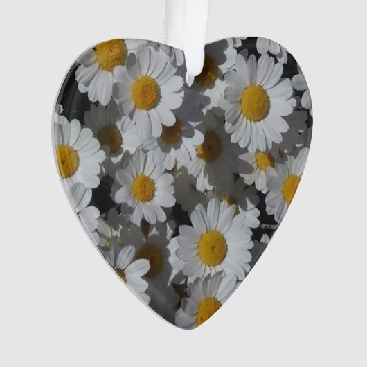 Witte madeliefjes acryl ornament (voorkant)