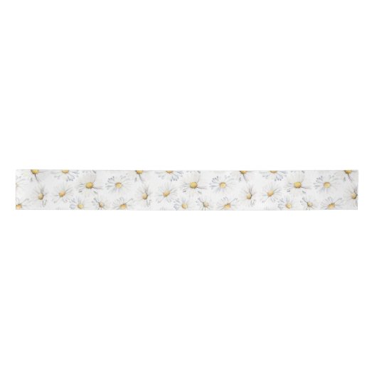 Witte madeliefjes Bloemen Boho Bewerkbare Kleur Ac Lint (Voorkant)