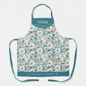 Witte madeliefjes botanisch gepersonaliseerd schort (Voorkant)