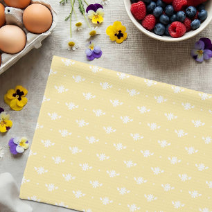 Witte Madeliefjes Eenvoudig Bloemmotief Lentepatro Theedoek