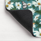 Witte madeliefjes en vlinders muismat (Hoek)