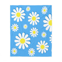 Witte madeliefjes met een blauwe achtergrond