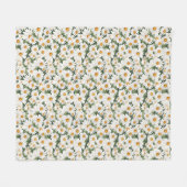 Witte madeliefjes met groene bladeren fleece deken (Voorkant (Horizontaal))