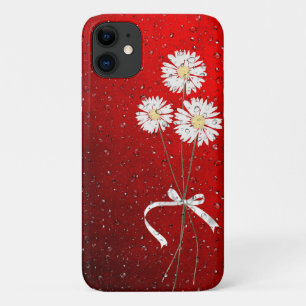 witte madeliefjes met regendruppels iPhone 11 hoesje