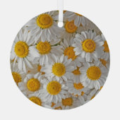 Witte madeliefjes: mooie bloemige achtergrond glas ornament (Achterkant)