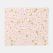 Witte madeliefjes op zacht roze fleece deken (Voorkant (Horizontaal))