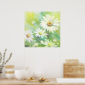 Witte Madeliefjes Poster (Keuken)