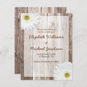 Witte Madeliefjes Rustieke Schuur Save the Date Aa (Voorkant / Achterkant)