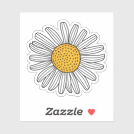 Witte madelieftekening sticker