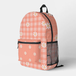 WITTE MADELIES MET PASTEL SINAASAPPEL PLAID PATRON BEDRUKTE RUGZAK