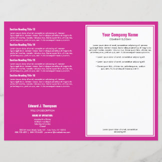 Witte Magenta Eenvoudige Rand Brochure