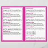 Witte Magenta Eenvoudige Rand Brochure (Achterkant)