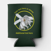 Witte Magnolia Bloem Natuur Gepersonaliseerd Blikjeskoeler (Voorkant)