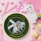 Witte Magnolia Bloem Natuur Gepersonaliseerde Part Papieren Bordje (Feest)