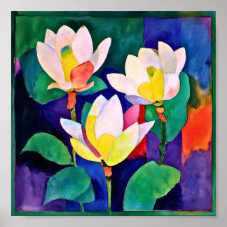 Witte Magnolia Bloem Wandkunst Poster