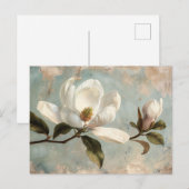 Witte Magnolia Bloemen Briefkaart (Voorkant / Achterkant)
