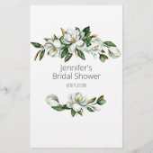 Witte Magnolia Bloemen Bruids Spel Waar Waren Wij Flyer (Achterkant)