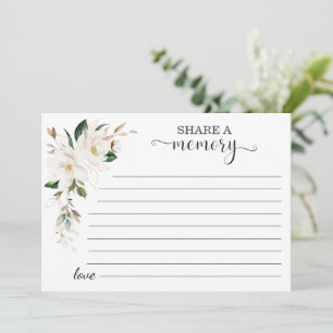 Witte Magnolia bloemen delen een geheugen aanwezig Aankondiging