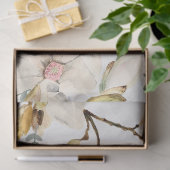 Witte Magnolia Bloemen Gouden Groene Bladeren Tissuepapier (Geschenk)