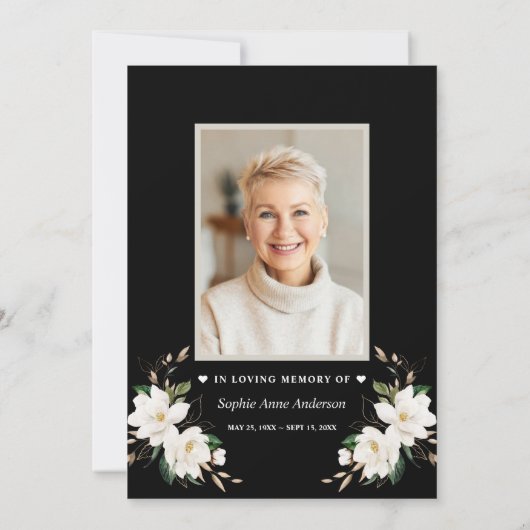 Witte Magnolia Bloemen Gouden Viering Van Het Leve Kaart (Achterkant)