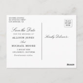 Witte Magnolia Bloemen Marine Blauw Bewaar de datu Briefkaart (Achterkant)