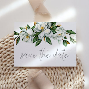 Witte Magnolia Bloemen Rustiek Save the Date