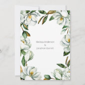 Witte Magnolia Bloemen Rustiek Verloving Uitnodigi Kaart (Achterkant)