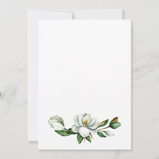 Witte Magnolia Bloemen Rustiek Vrijgezellenfeest Kaart (Achterkant)