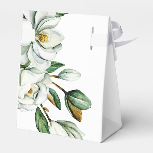 Witte Magnolia Bloemen Trouwgunstbox Bedankdoosjes (Achterkant)