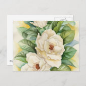 Witte Magnolia Bloesem Bloemen Kunst Briefkaart (Voorkant / Achterkant)