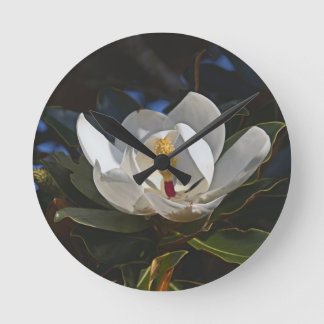 Witte Magnolia Bloom Muurklok Ronde Klok