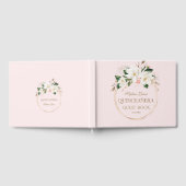 Witte Magnolia Blush Bloemengoud Quinceañera  Gastenboek (Volledig)