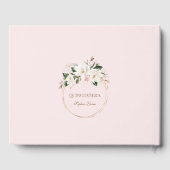 Witte Magnolia Blush Bloemengoud Quinceañera  Gastenboek (Achterkant)