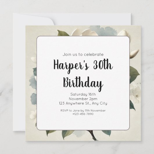 Witte Magnolia Botanisch (Achterkant)