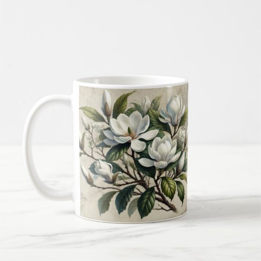 Witte Magnolia Botanisch Koffiemok (Links)