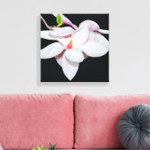 Witte Magnolia Canvas Afdruk (Insitu (Woonkamer))