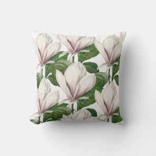 Witte magnolia gooien kussen