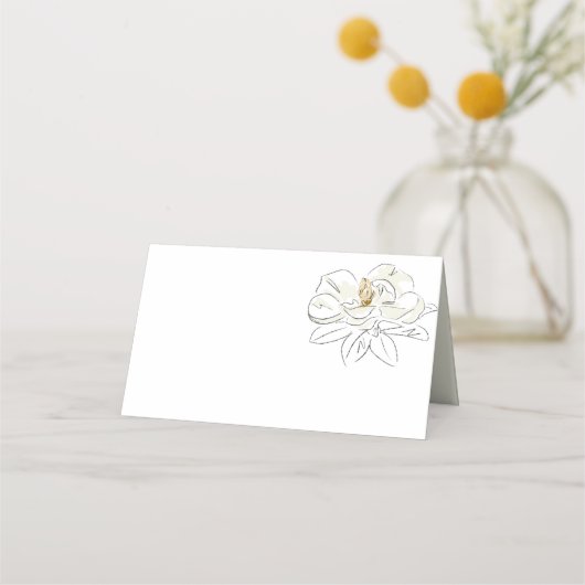 Witte Magnolia illustratie Minimale bruiloft blanc (Voorkant)