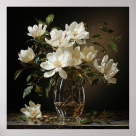 Witte magnolia poster